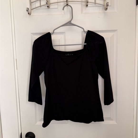 LOFT Black Fitted 3/4 Sleeve Blouse - Picture 1 of 2
